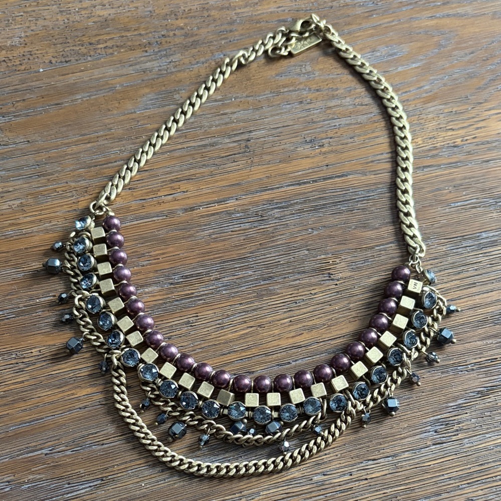 Vintage Silpada KR Gold and Purple Beaded Necklace